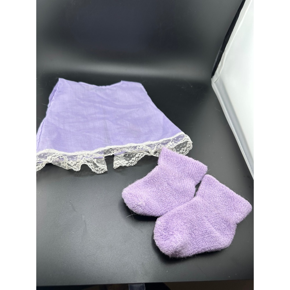 Shirt Dress Purple White Lace 16" doll clothes socks Fits Cabbage Patch Kids